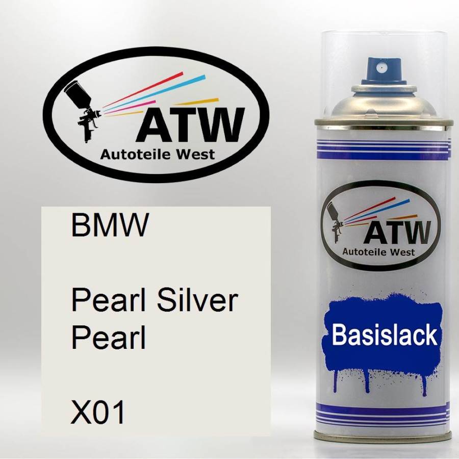 BMW, Pearl Silver Pearl, X01: 400ml Sprühdose, von ATW Autoteile West.